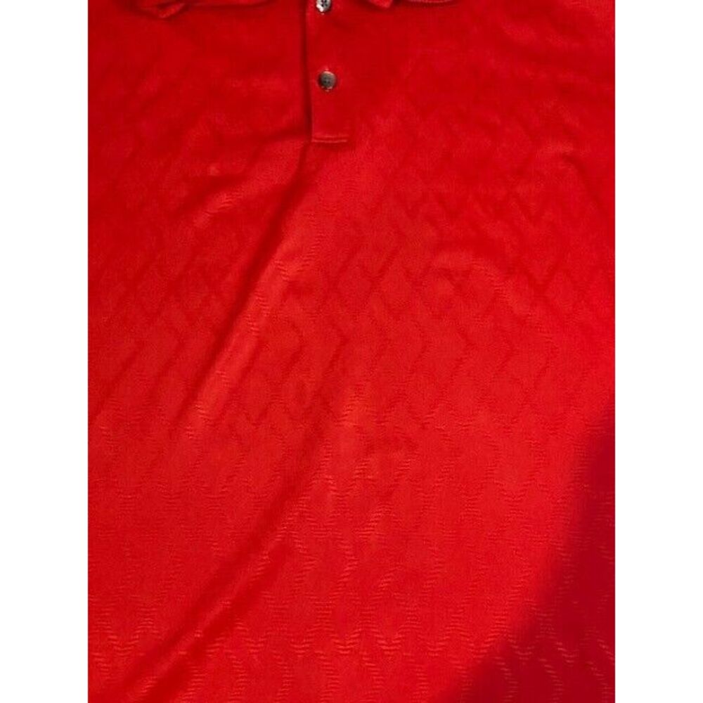 TIGER WOODS COLLECTION Men's Golf Polo Shirt MEDIUM SOLID RED dri-fit - Picture 7 of 12